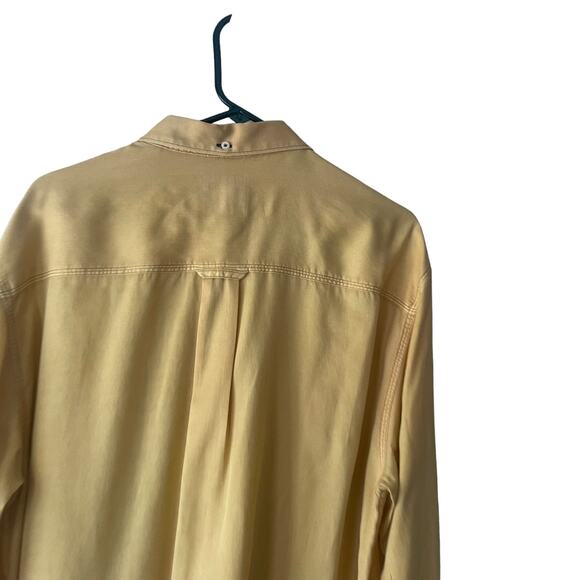 Tommy Bahama Island Crafted Vintage 90s Yellow Tencel Long Sleeve Button Up - Picture 8 of 10